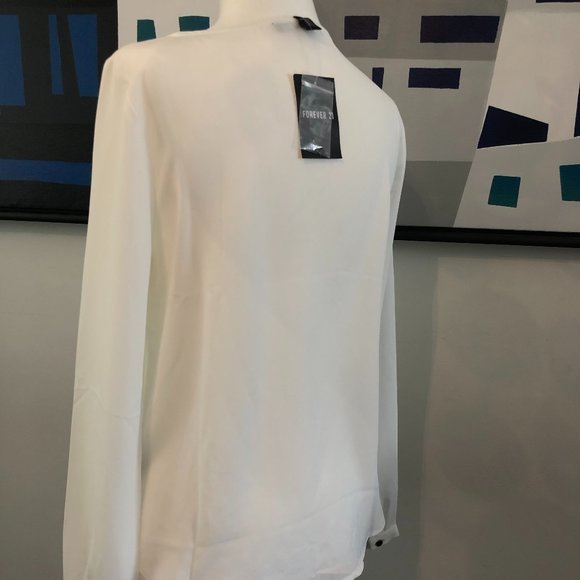 White Long - Sleeved Blouse - Picture 2 of 2